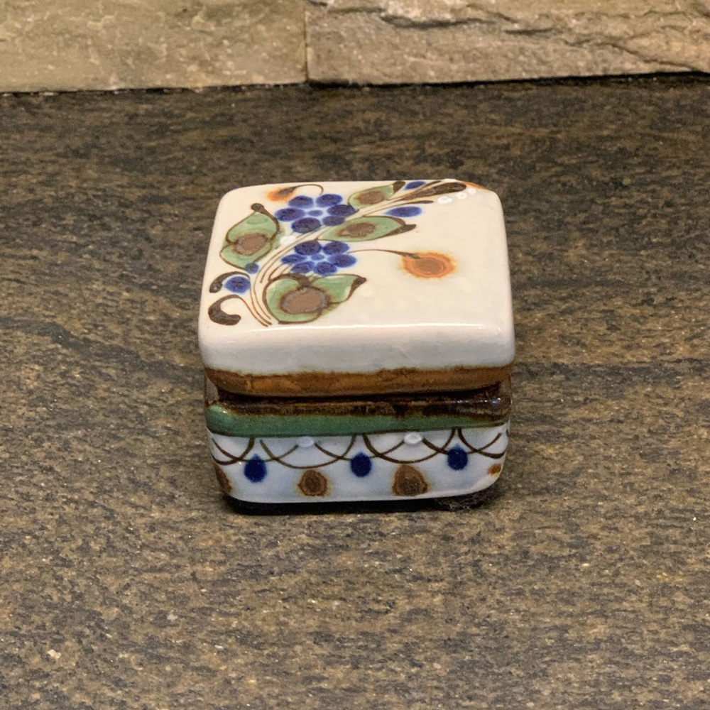 TONALA | Mexican Pottery | Small Square Trinket Box
